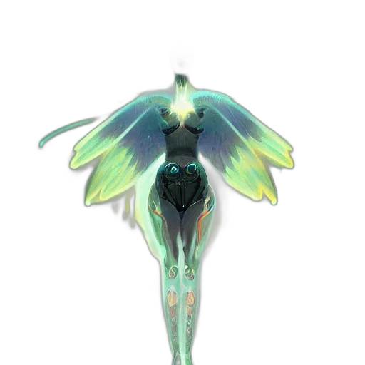 creature, dress, staff, robot, concept art, fantasy art, 3d render, pixel art transparent PNG cut-out