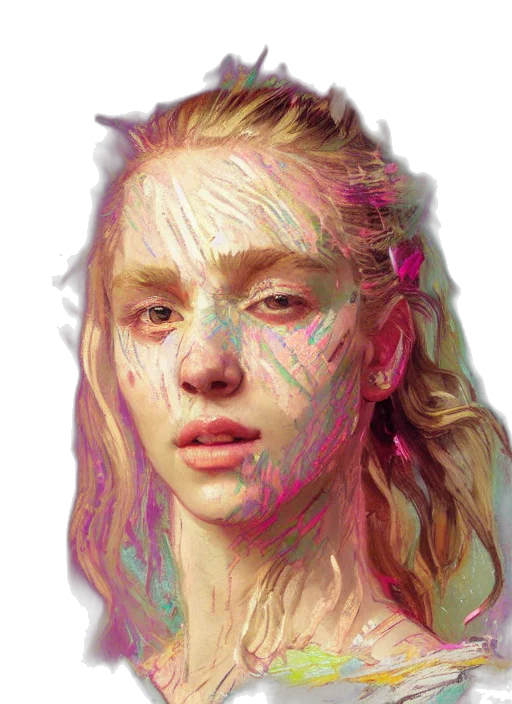 face, mask, hair, dragon, photorealistic, concept art, oil painting, fantasy art transparent PNG cut-out