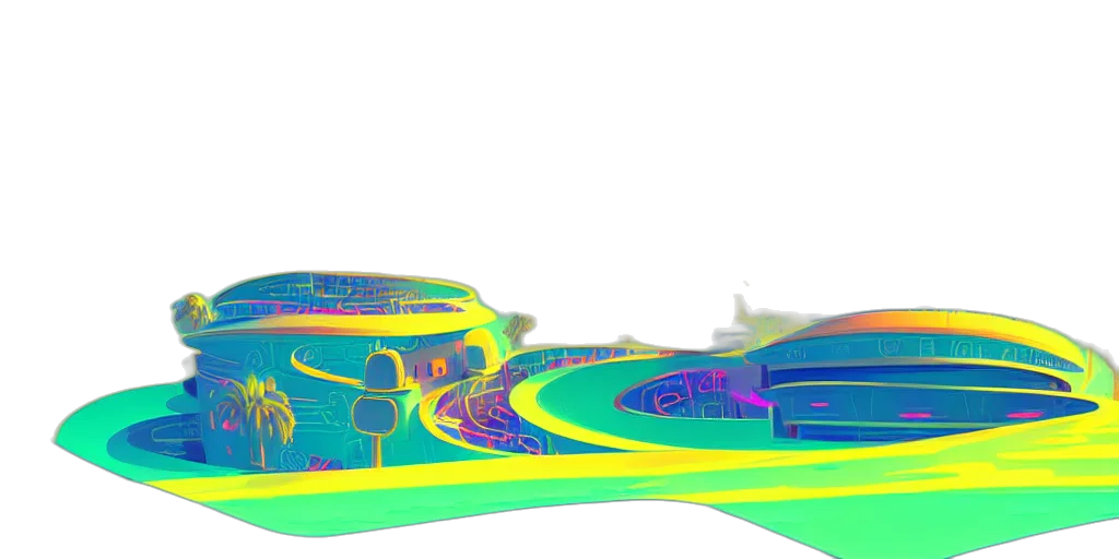 3d render, concept art, vaporwave, neon transparent PNG cut-out