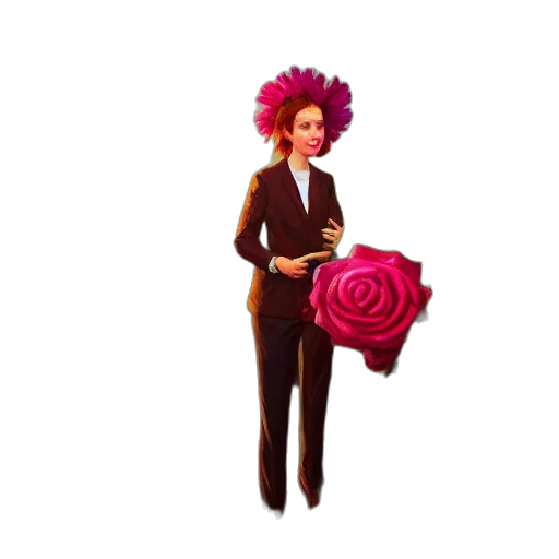 flower, staff, crown, dress, 3d render, concept art, cartoon, pixel art transparent PNG cut-out