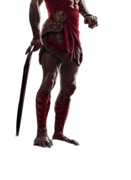 staff, sword, weapon, concept art, 3d render, fantasy art, red, elegant transparent PNG cut-out