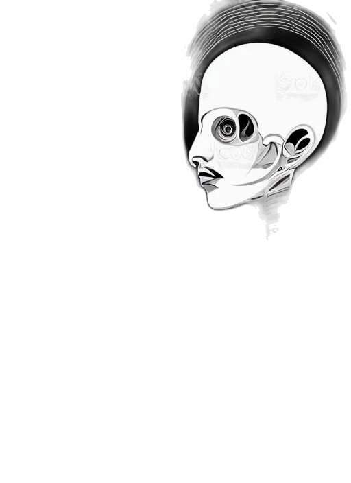 robot, mask, face, creature, comic book art, concept art, cartoon, pencil sketch transparent PNG cut-out