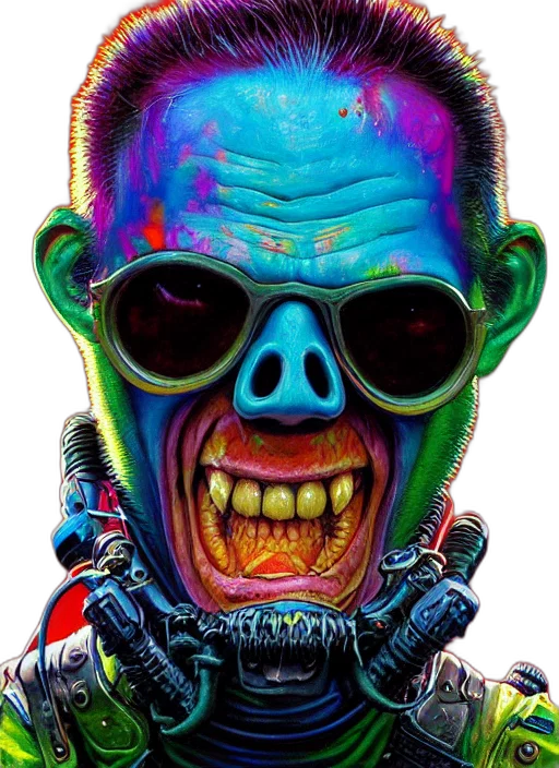 mask, face, creature, cyberpunk transparent PNG cut-out