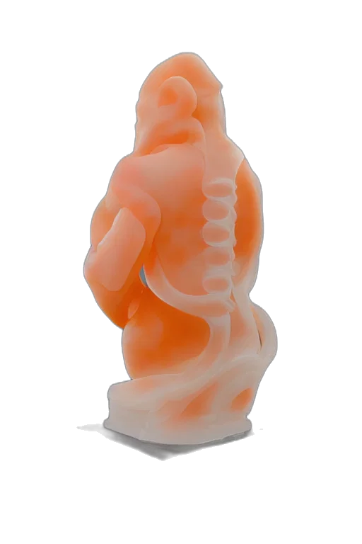 creature, bottle, furniture, crown, 3d render, vaporwave, concept art, translucent transparent PNG cut-out