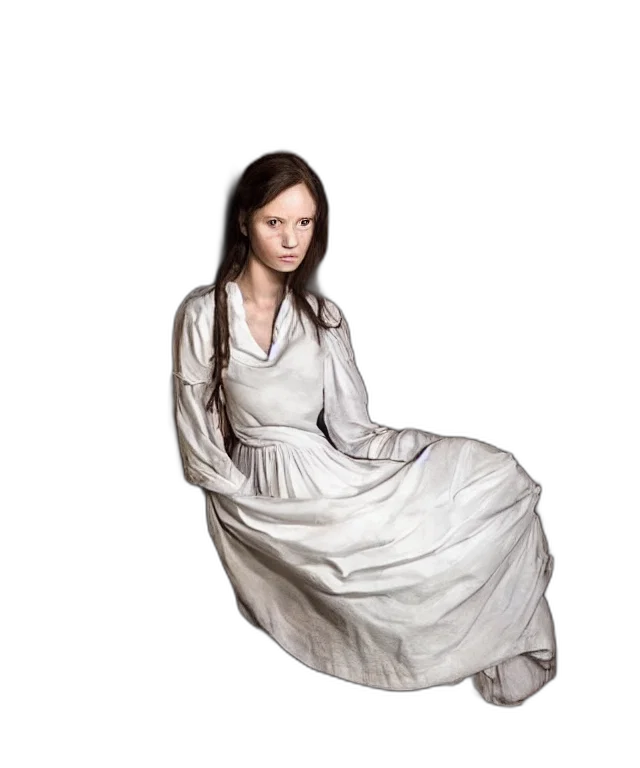 dress, face, creature, staff transparent PNG cut-out