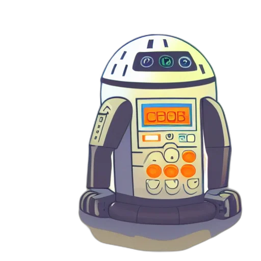 robot, pixel art, concept art, 3d render transparent PNG cut-out