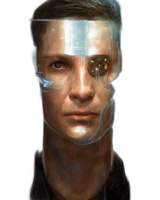 face, robot, mask, cyberpunk transparent PNG cut-out