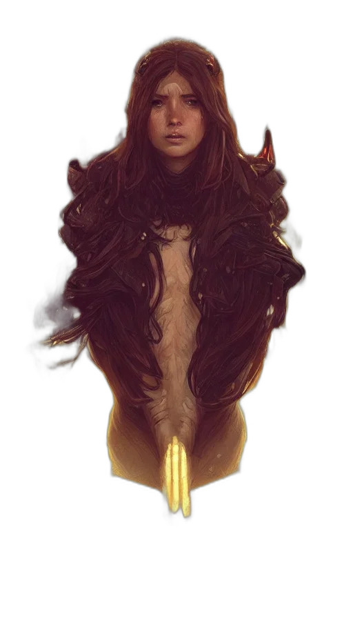 hair, dress, crown, creature transparent PNG cut-out