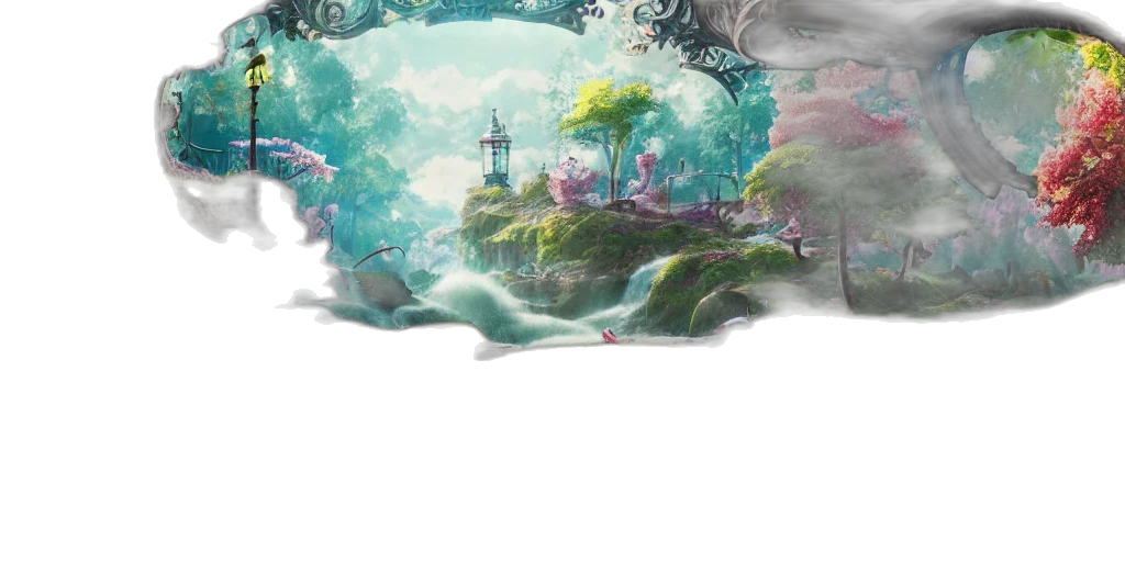 dragon, sword, staff, tree transparent PNG cut-out
