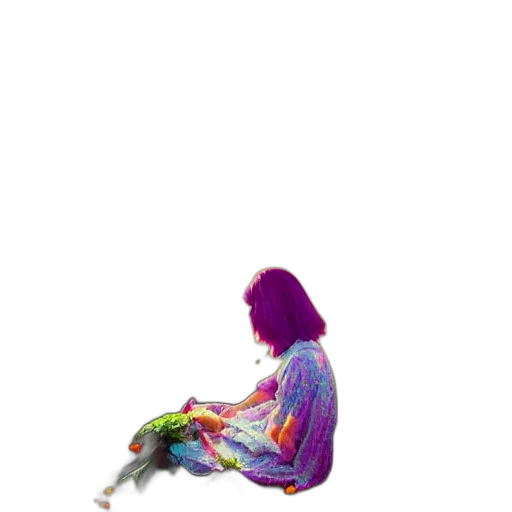 dress, hair, creature, jacket, vaporwave, pixel art, watercolor, photorealistic transparent PNG cut-out
