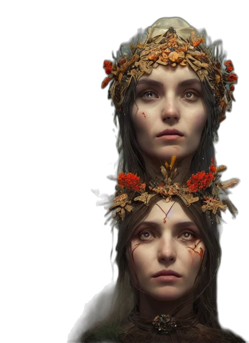 crown, face, concept art, fantasy art transparent PNG cut-out