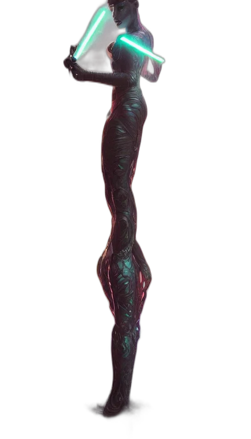 staff, dress, sword, hair transparent PNG cut-out