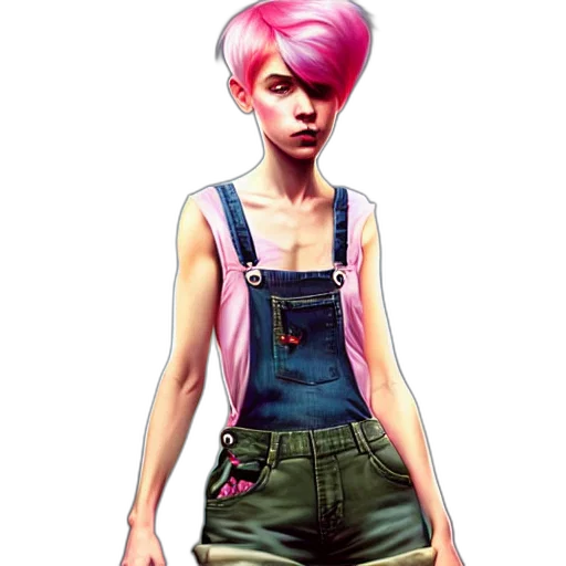 jacket, dress, staff, concept art, cyberpunk, fantasy art, 3d render, pastel transparent PNG cut-out