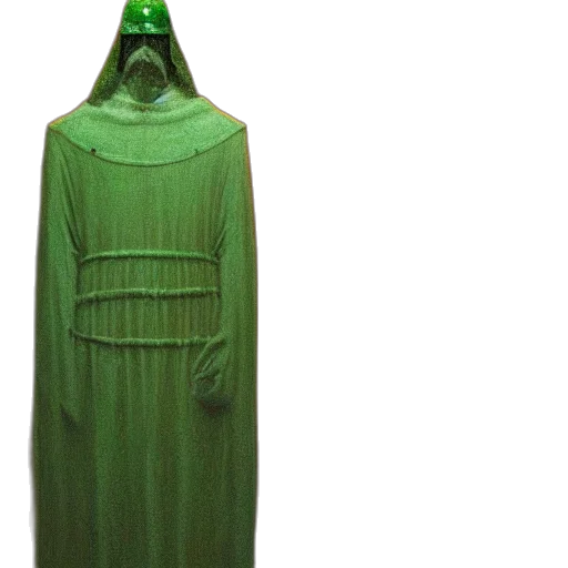 dress, bottle, jacket, mask, 3d render, concept art, green, sir transparent PNG cut-out