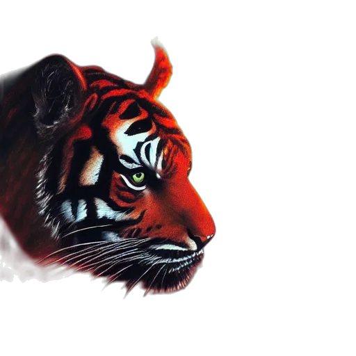 animal, creature, mask, watercolor, photorealistic, oil painting, 3d render, red transparent PNG cut-out