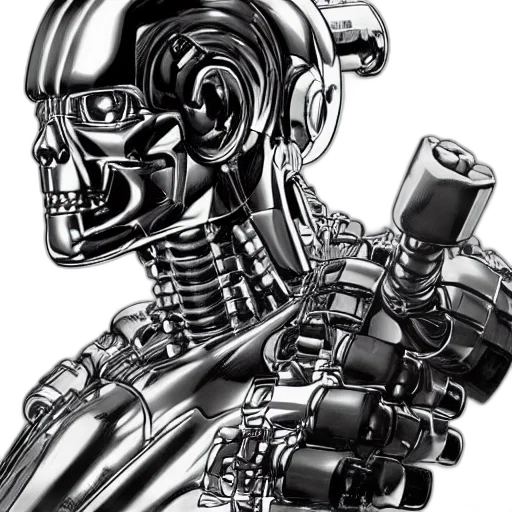 robot, cyberpunk, concept art, comic book art transparent PNG cut-out