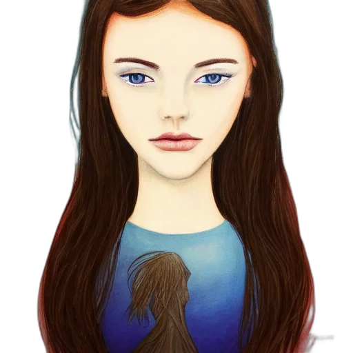face, hair, dress, crown, fantasy art, photorealistic, cartoon, watercolor transparent PNG cut-out