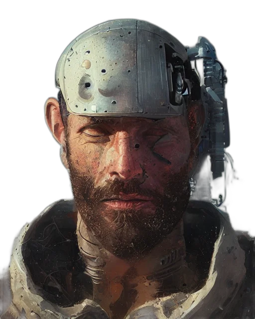 face, weapon, hat, staff, concept art, photorealistic, fantasy art, 3d render transparent PNG cut-out