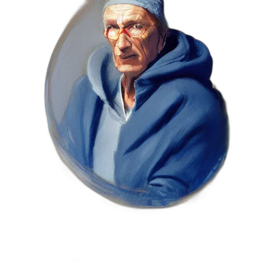 jacket, face, jewelry, staff transparent PNG cut-out