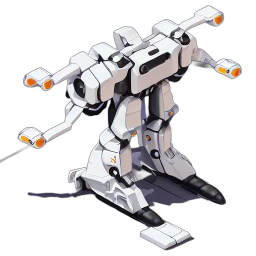 robot, weapon, staff, sword, concept art, 3d render, pixel art, anime transparent PNG cut-out