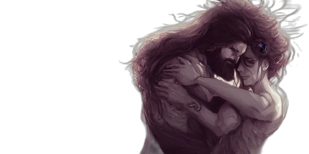 creature, hair, dragon, concept art, fantasy art, watercolor, comic book art, underwater transparent PNG cut-out