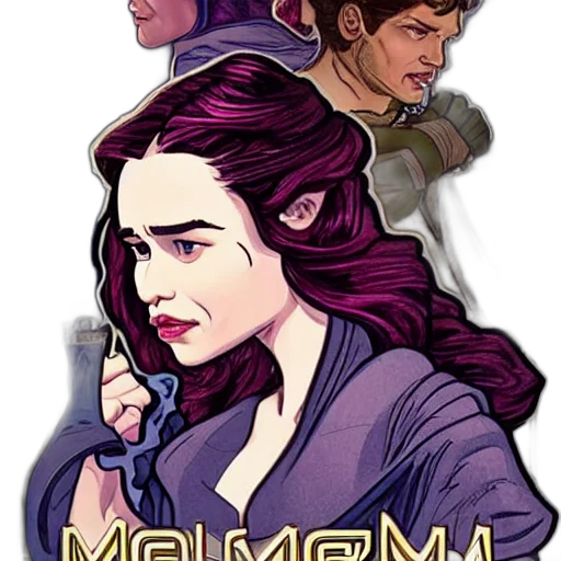 comic book art, concept art, fantasy art, pixel art, emilia, clarke, mucha, style transparent PNG cut-out