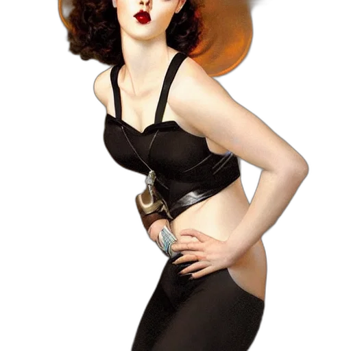 dress, hat, photorealistic, cartoon, concept art, 3d render, gil, elvgren transparent PNG cut-out