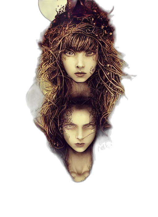 hair, mask, face, crown transparent PNG cut-out