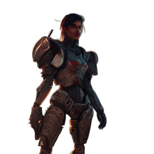 robot, weapon, staff, jacket transparent PNG cut-out