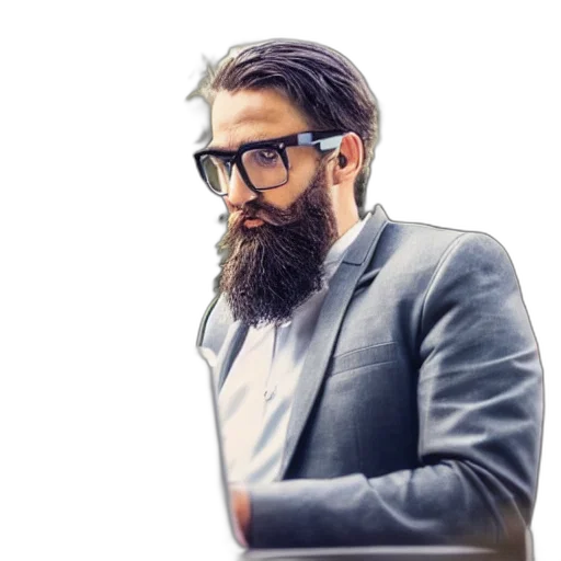 hair, staff, jacket, face, cartoon, photorealistic, 3d render, concept art transparent PNG cut-out