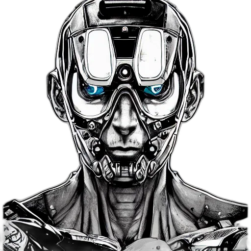 robot, face, mask, cyberpunk transparent PNG cut-out