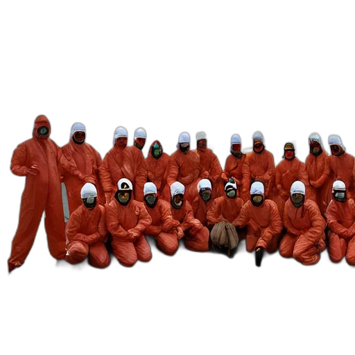 staff, jacket, mask, concept art, wide, shot, photo, group transparent PNG cut-out