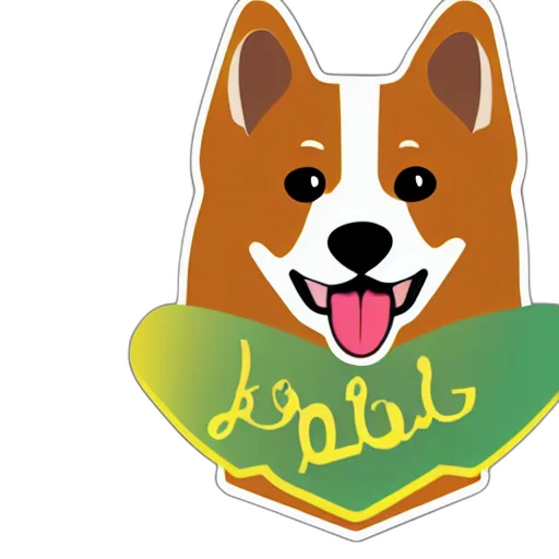 cartoon, logo, corgi, holding, bingsu transparent PNG cut-out