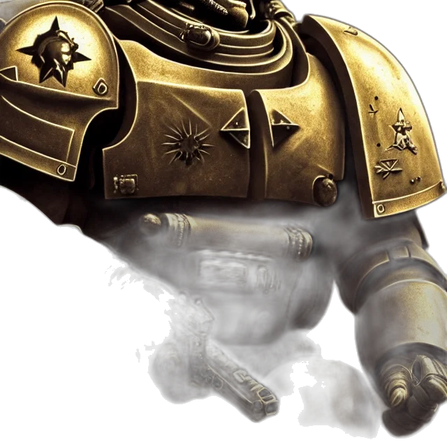 robot, weapon, staff, concept art, fantasy art, photorealistic, 3d render, golden transparent PNG cut-out
