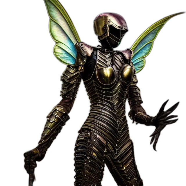 robot, staff, creature, concept art, fantasy art, 3d render, pixel art, dark transparent PNG cut-out