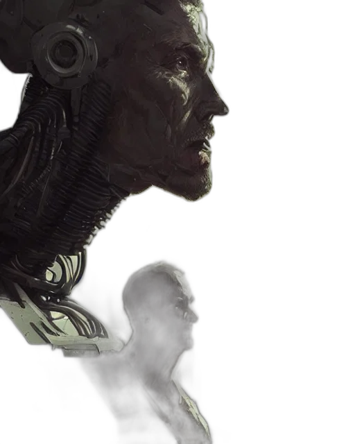 robot, mask, face, concept art transparent PNG cut-out