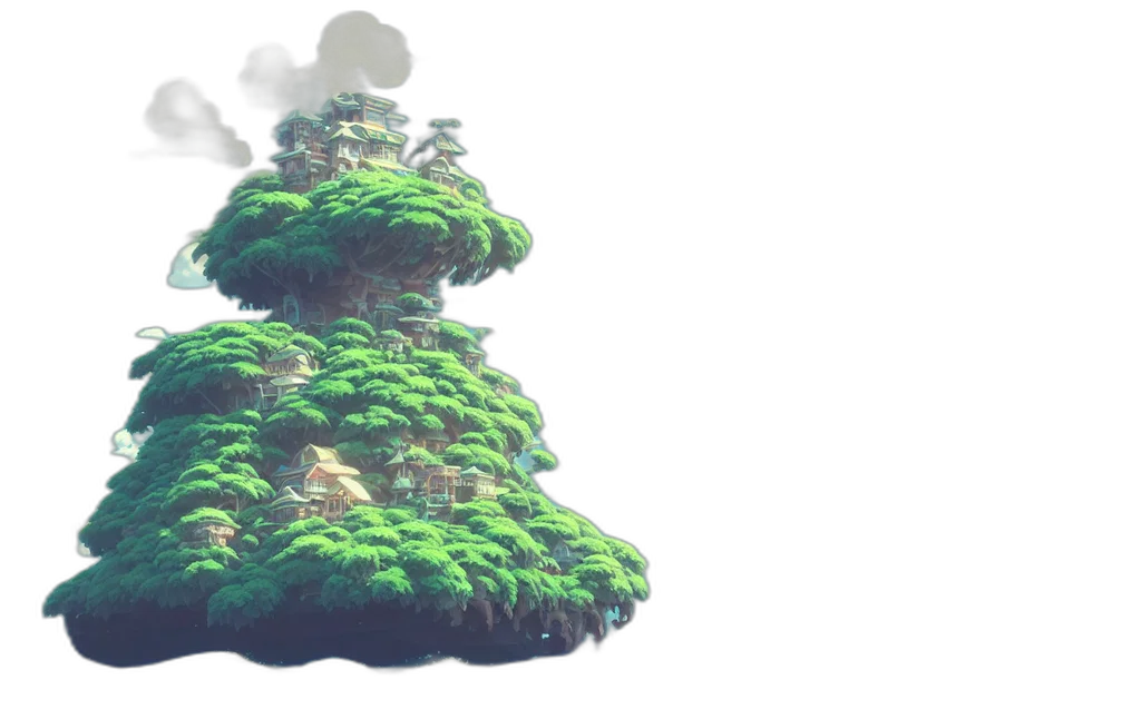 tree, crown, dragon, 3d render transparent PNG cut-out