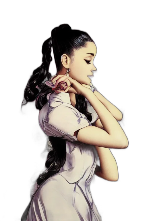 dress, jewelry, staff, concept art transparent PNG cut-out