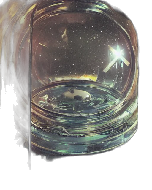 bottle, crown, mask, concept art transparent PNG cut-out