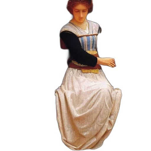 dress, jewelry, hat, staff transparent PNG cut-out