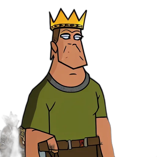 crown, staff, animal, hat, concept art, cartoon, 3d render, comic book art transparent PNG cut-out