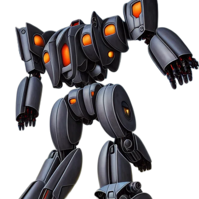 robot, weapon, concept art, 3d render, pixel art, battle, mech, artgerm transparent PNG cut-out