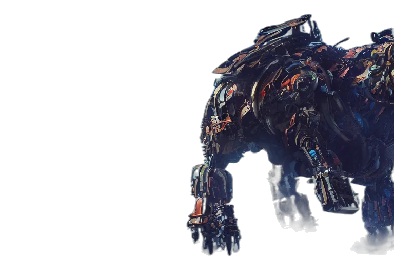 robot, creature, animal, weapon, concept art, cyberpunk, 3d render, fantasy art transparent PNG cut-out