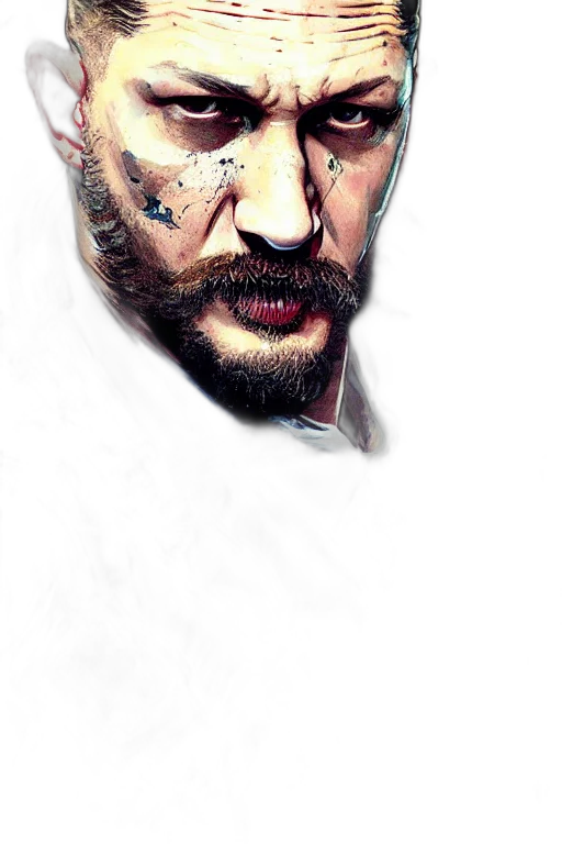 face, mask, comic book art, photorealistic, watercolor, fantasy art, red, tom transparent PNG cut-out