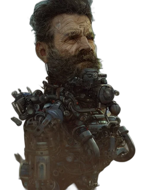 robot, face, weapon, creature transparent PNG cut-out