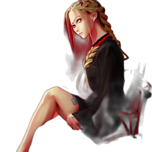 dress, crown, staff, face, pixel art, concept art, anime, fantasy art transparent PNG cut-out