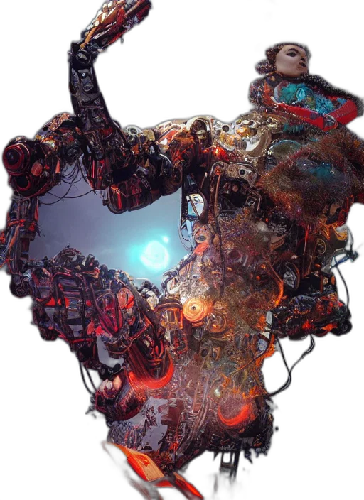 robot, mask, face, weapon transparent PNG cut-out