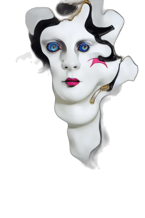 mask, face, jewelry, concept art, photorealistic, fantasy art, 3d render, close transparent PNG cut-out