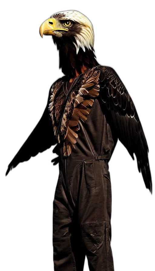 jacket, staff, animal, creature, concept art, photorealistic, fantasy art, 3d render transparent PNG cut-out