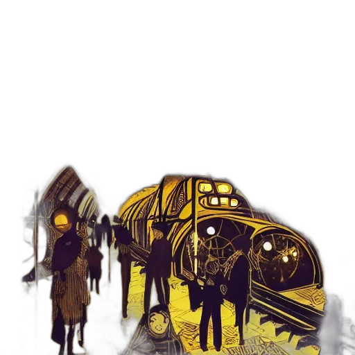 car, animal, mask, umbrella, concept art, watercolor, comic book art, fantasy art transparent PNG cut-out